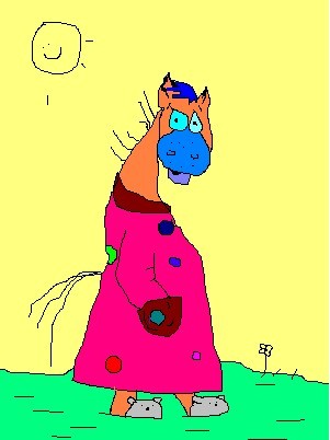 Уставшая лошадь.