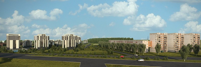 вид на девятиэтажки с ул Давиденко